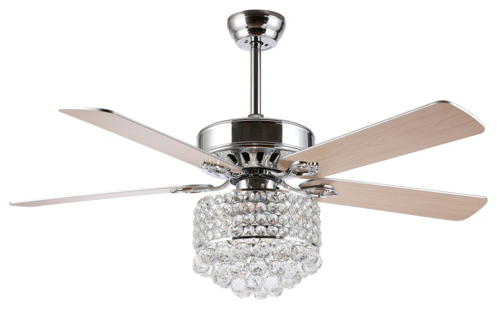 Safavieh Pramton 3 Lt 52" Ceiling Fan, Chrome