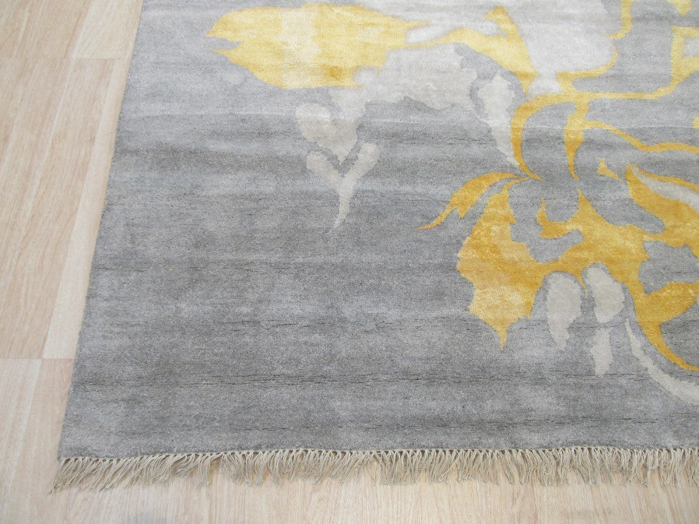 Gray Contemporary Abstract Art Area Rug