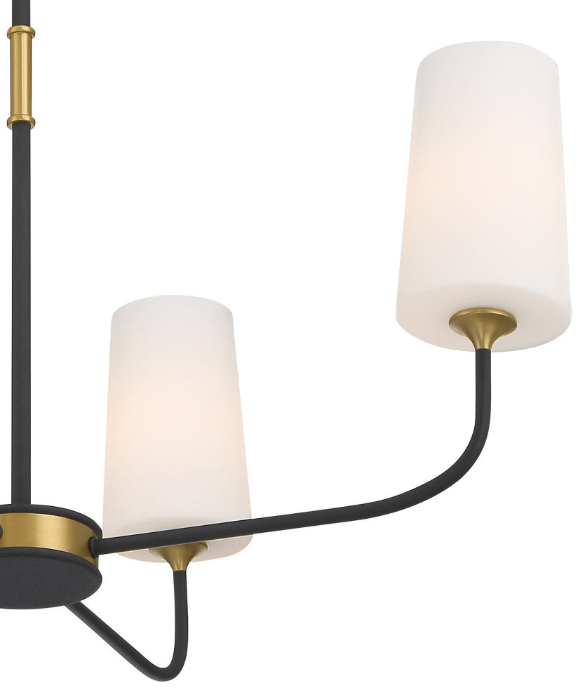 Niles 4-Light Black Forged/Modern Gold Chandelier