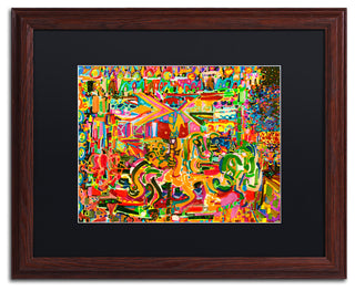 Josh Byer 'Electric Carnival' Art, Wood Frame, Black Mat, 20x16