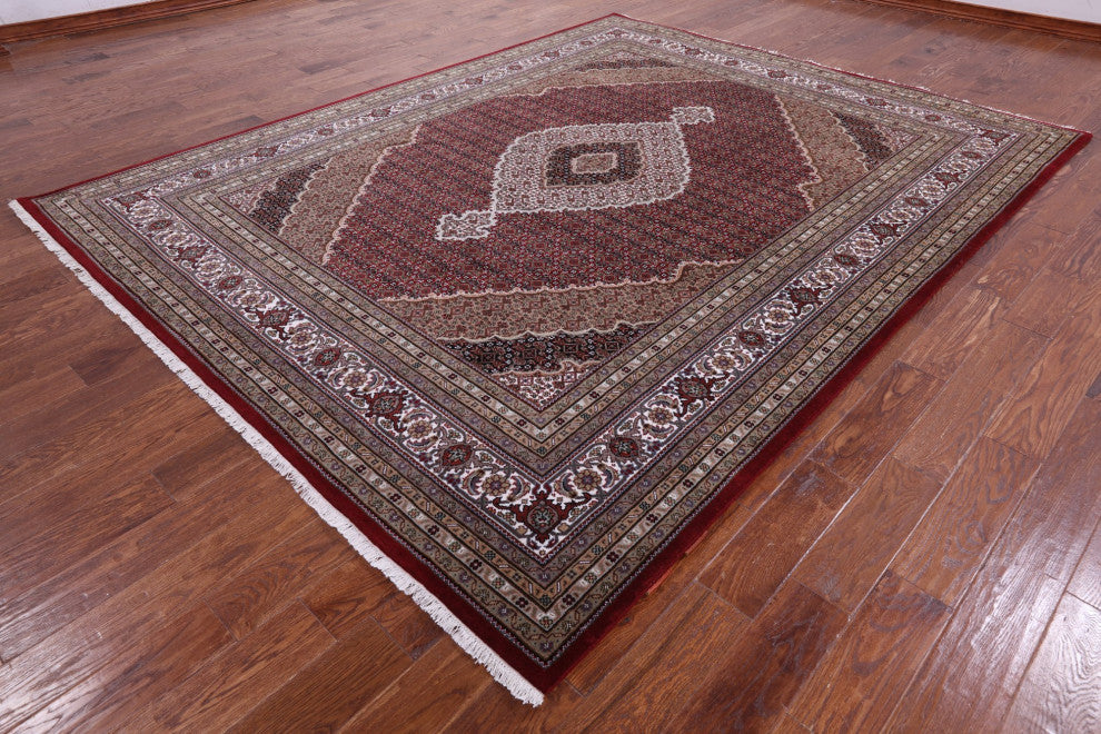 8' 2" X 10' 4" Persian Tabriz Wool and Silk Handmade Rug Q8903