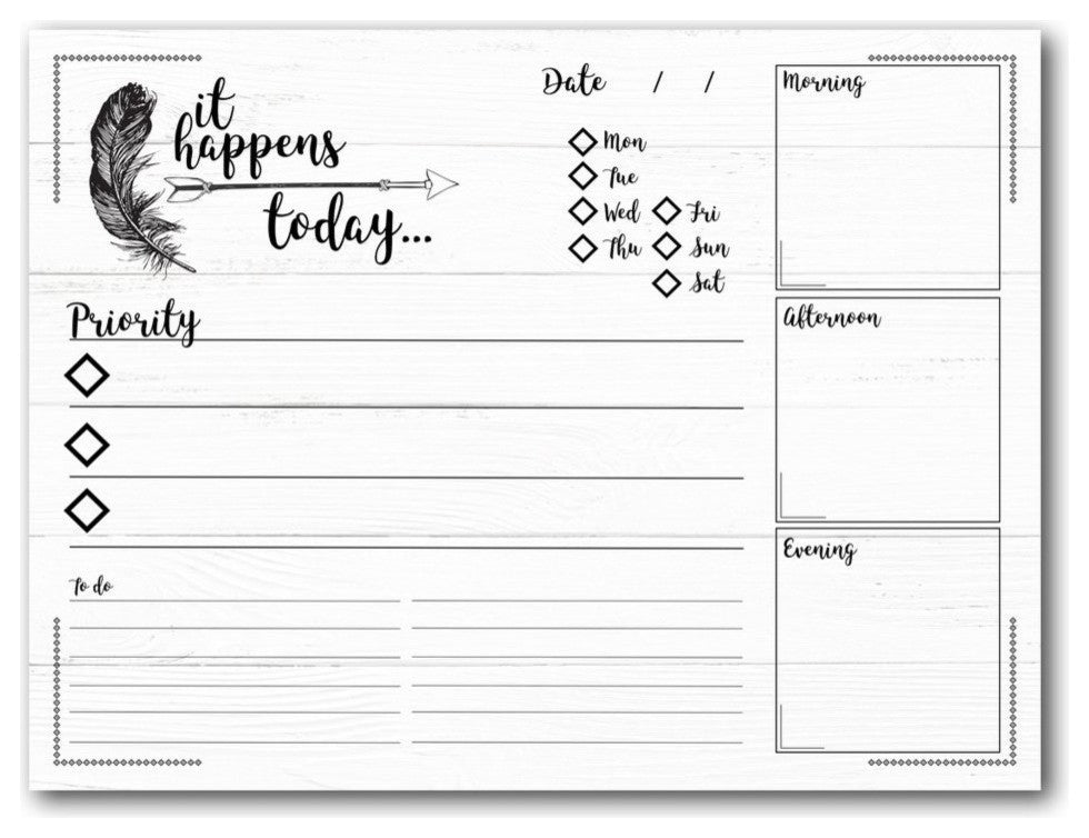 R2H Methods ''It Happens Today'' Dry Erase Daily Planner on ArtPlexi
