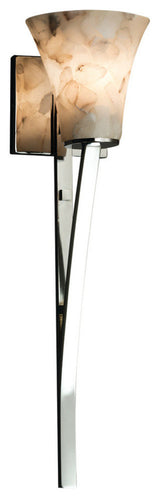 Alabaster Rocks! Sabre, Wall Sconce, Round Flared, Chrome, LED