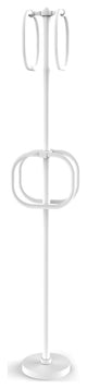 Towel Stand with 4 Integrated Towel Rings, Matte White