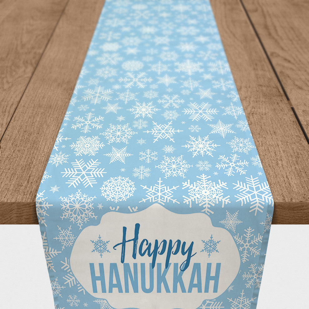 Happy Hanukkah Table Runner, 16"x90"