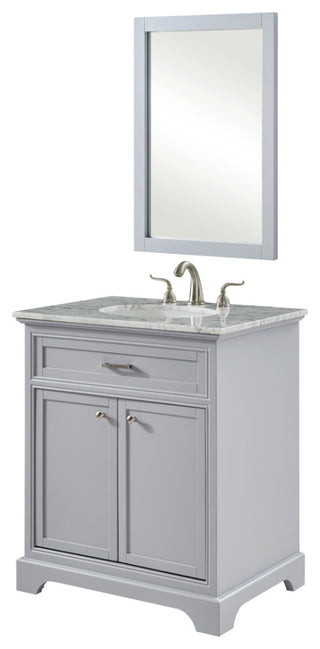 Amber Single Bathroom Vanity, Blue, Light Grey, 30"
