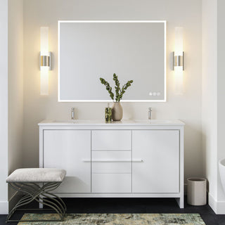 Perpetua LED 30" Bathroom Vanity Light With End Caps, Brushed Nickel