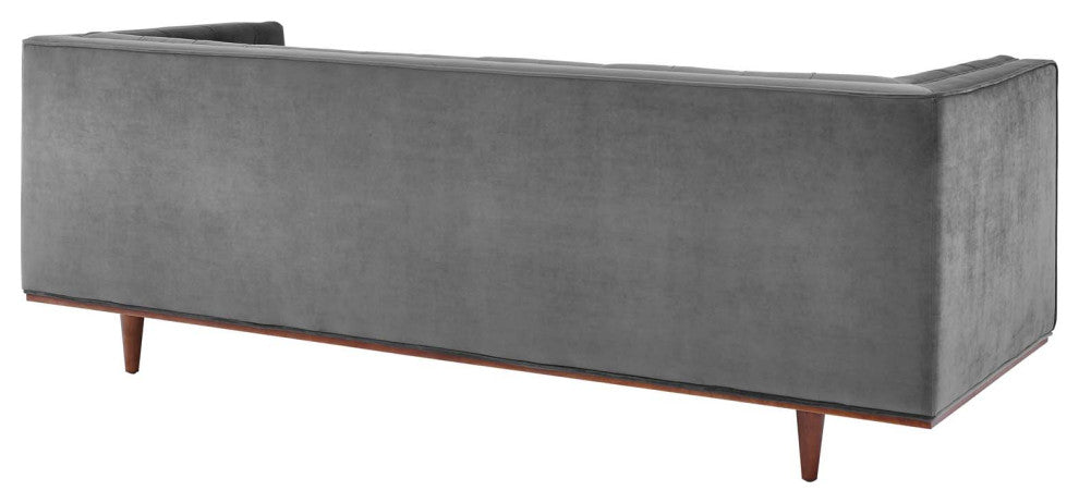 Elation Tufted Performance Velvet Sofa, Gray