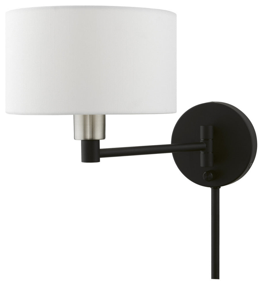 Swing Arm Wall Lamps 1 Light Black, Brushed Nickel Accent Swing Arm Wall Lamp