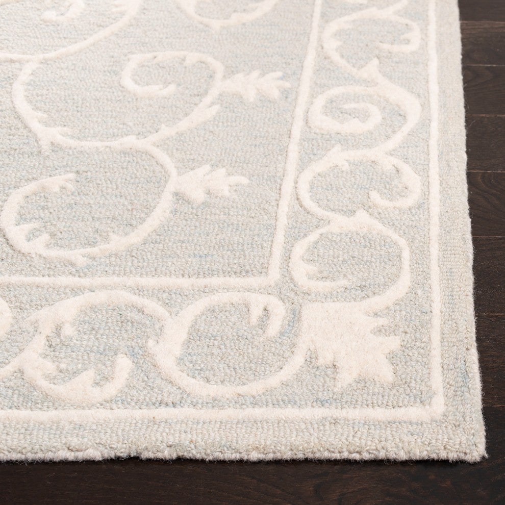 Safavieh Micro-Loop Collection MLP507 Rug, Light Grey/Ivory, 4' X 6'