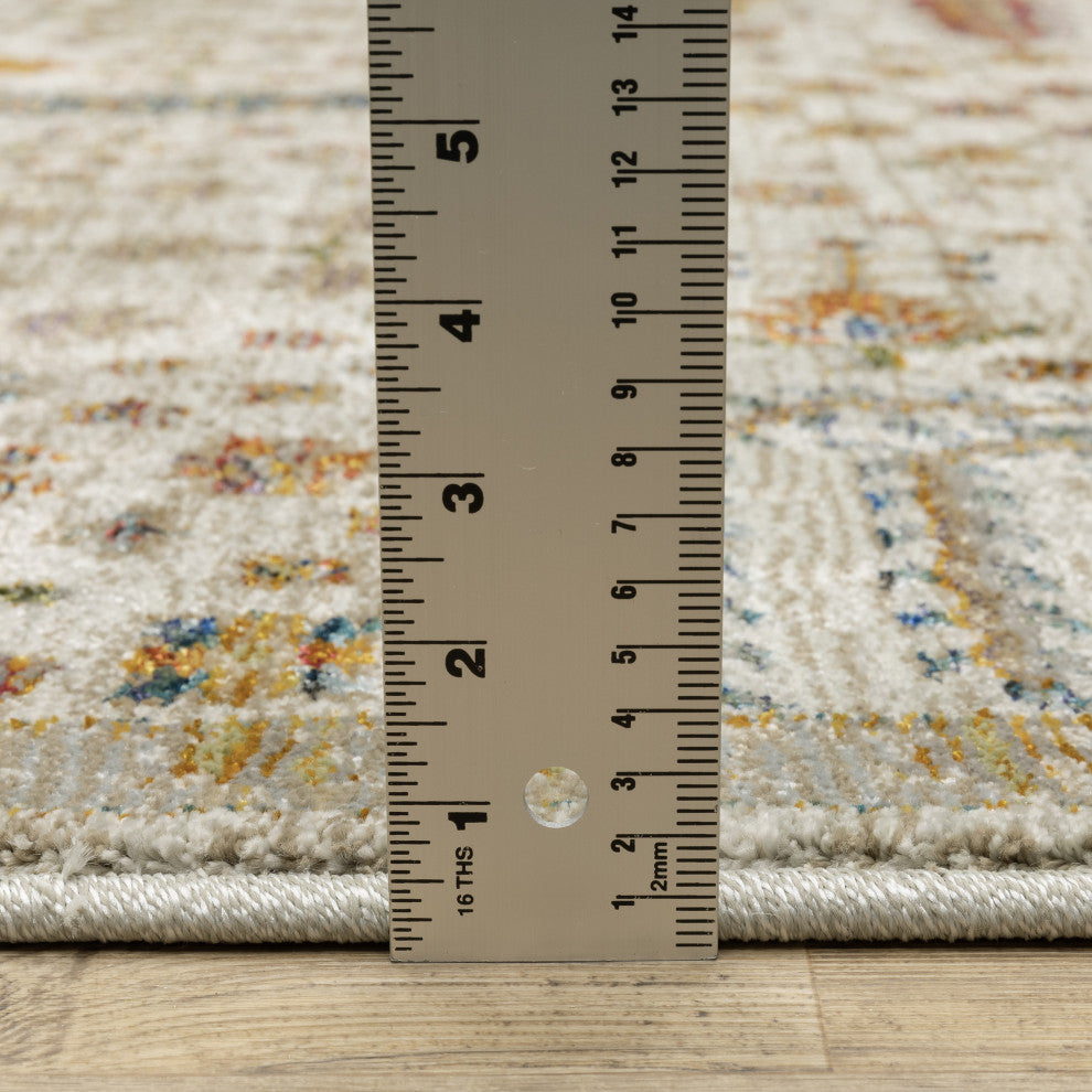Adeline Ancient Traditions Ivory/Gold Area Rug 3'3" x 5'2"