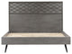 Benzara BM282094 Wood King Size Platform Bed, Honeycomb Headboard Design, Gray
