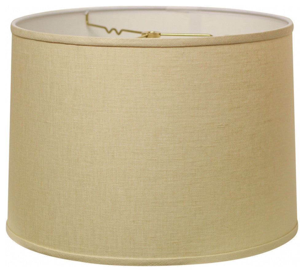 15" Parchment Biege Throwback Drum Linen Lampshade