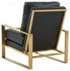 LeisureMod Jefferson 3-Piece Set With 2 Arm Chairs and Coffee Table, Black