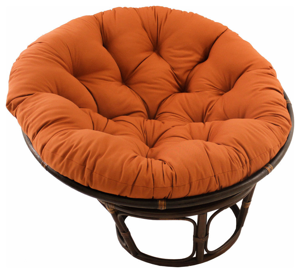 44" Solid Twill Papasan Cushion, Fits 42" Papasan Frame, Spice