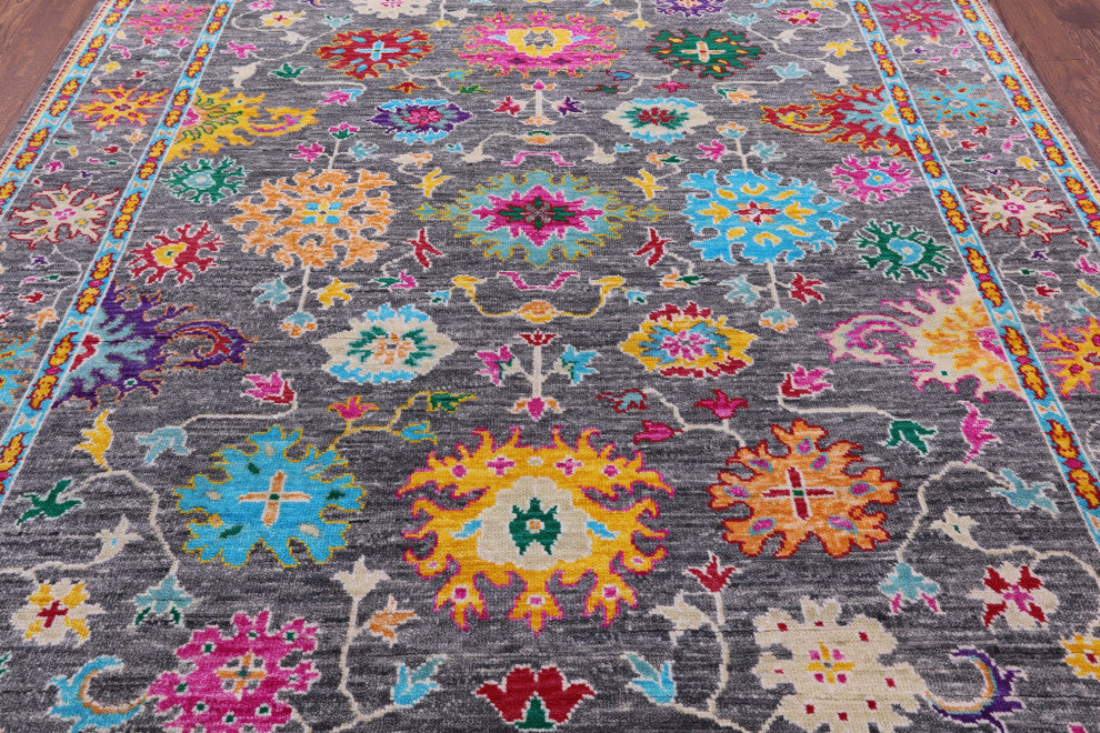 Handmade Turkish Oushak Wool Rug 8' 2" X 9' 11" - Q15719