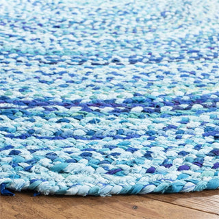 Safavieh Braided 6' Round Hand Woven Rug in Turquoise