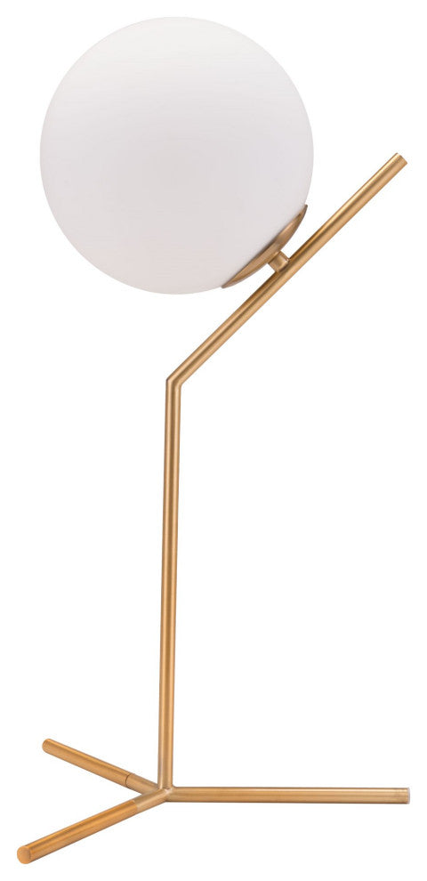 Table Lamp, Glass, Steel Metal, Brass, Gold, White, Kitchen Lounge Cafe Bistro