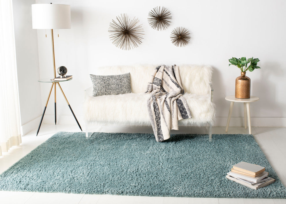 Safavieh August Shag Collection AUG900 Rug, Aqua, 5'3" x 7'6"