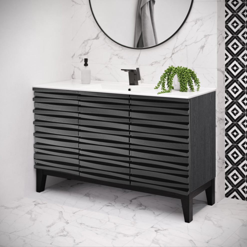 Cascade 48" Bathroom Vanity, Black