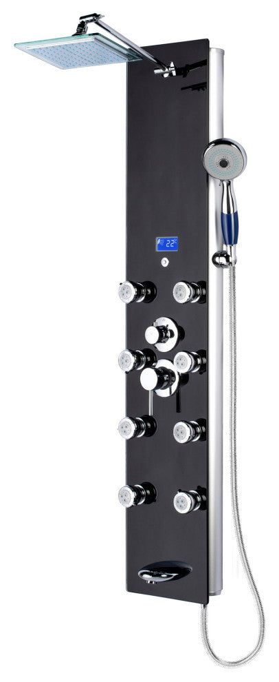 Blue Ocean 52"? Aluminum SPA392B Shower Panel with Rainfall Shower Head