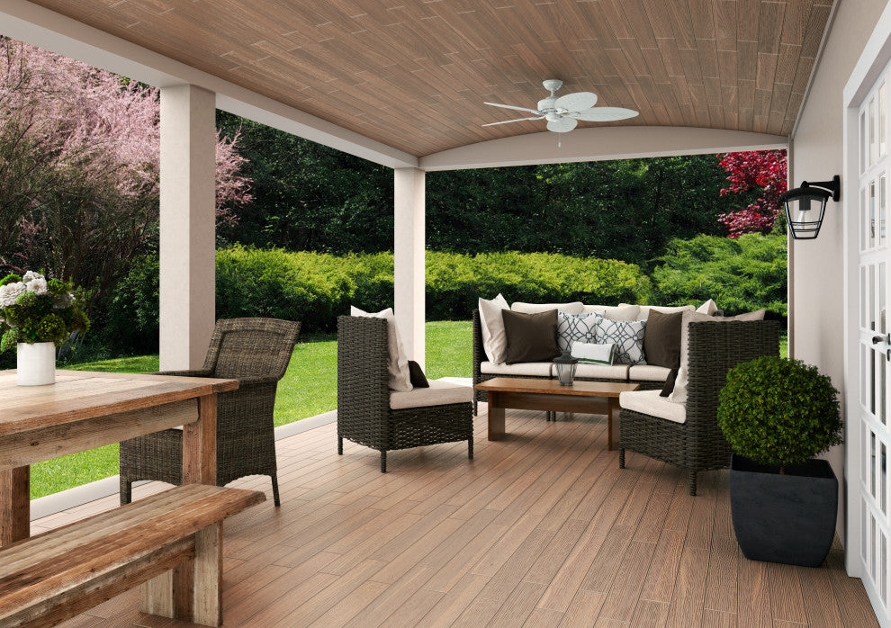 Hunter 54" Bayview Outdoor Ceiling Fan, White With Pull Chain