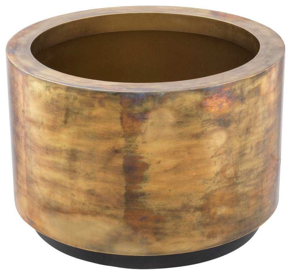 Vintage Brass Round Planter | Eichholtz Jasper, Large