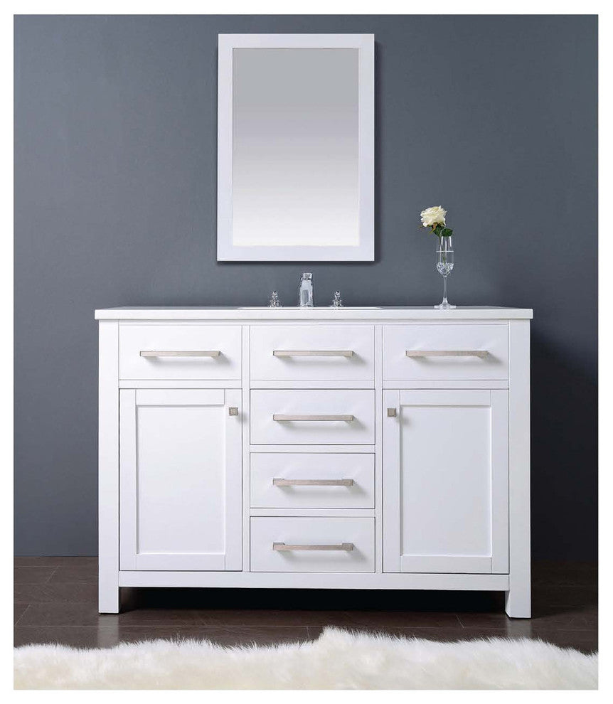 Dawn Vanity Set, Pure White