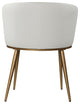 Skylar Dining Chair, Set of 2, White Faux Leather, Brushed Gold Iron Legs