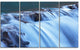 Fantastic Blue Water Cascade, Landscape Canvas Art, 48"x28", 4 Panels