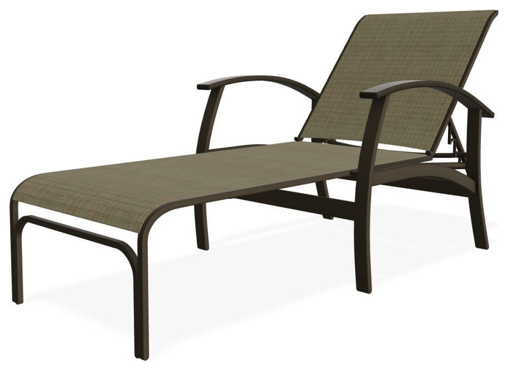 Belle Isle Sling 4-Position Outdoor Chaise Lounge, Elevation Stone/Warm Gray