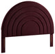 Solana Arched Performance Velvet Full Headboard, Mulberry