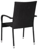 Maxim Set of 4 Stackable Indoor/Outdoor Wicker Dining Chairs with Steel Frames,