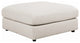 Upholstered Rectangular Ottoman, Beige