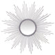 Silver Metal Sunburst Round Wall Mirror
