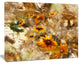 Yellow Flowers with Brown Background, Extra Large Floral Wall Art, 20"x12"