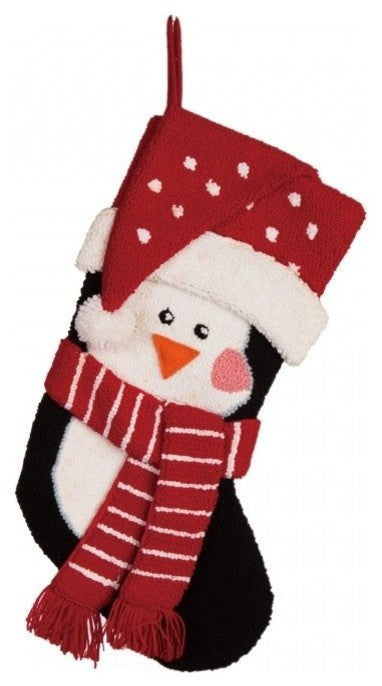 19"L Hooked Stocking, 3D Penguin