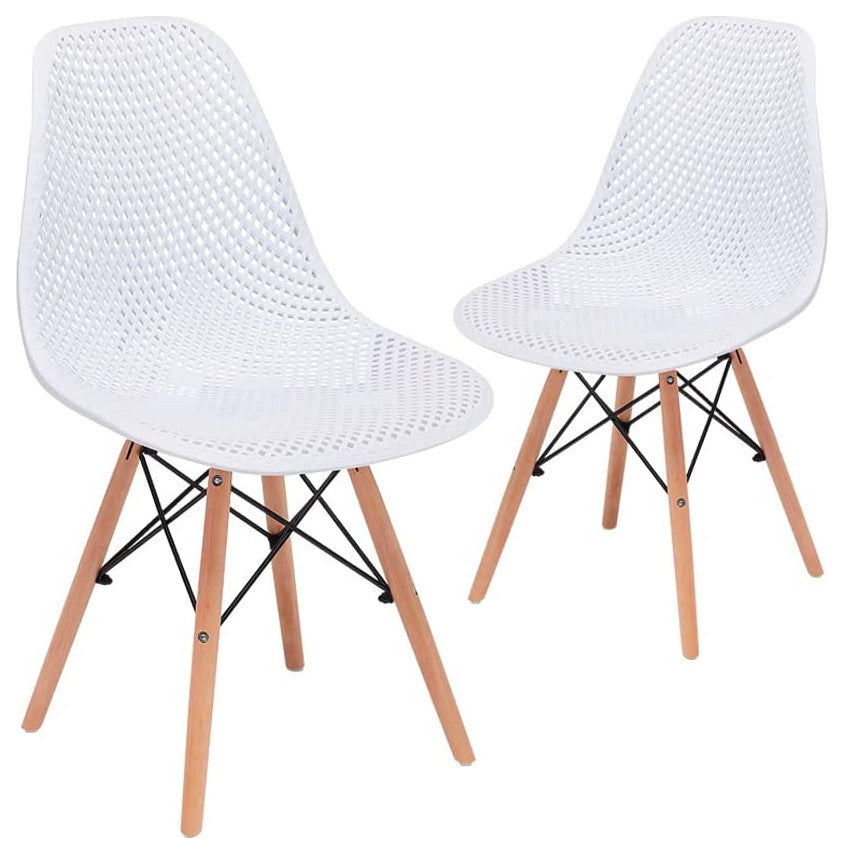Mid-Century Modern DSW Hollow Back Design Plastic Shell Armless Side Chair