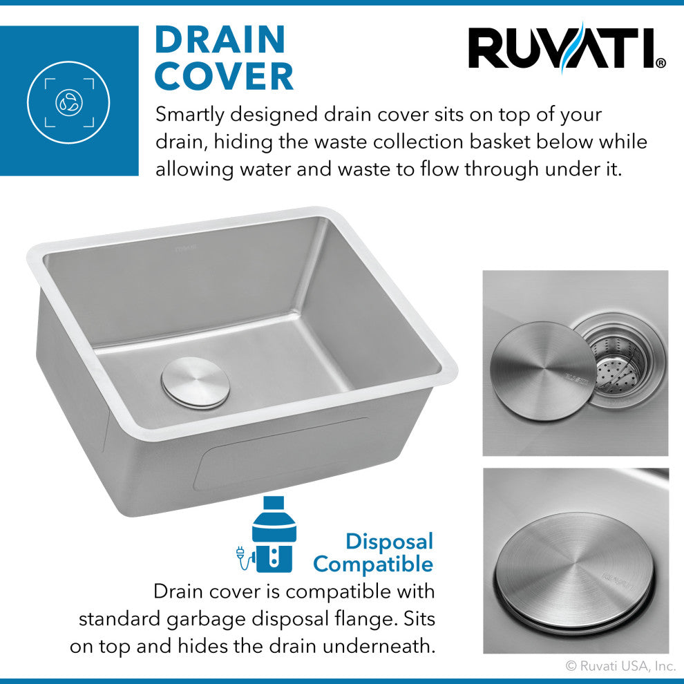 Ruvati 20-inch Undermount Bar Prep Kitchen Sink 16 Gauge Single Bowl - RVM5020