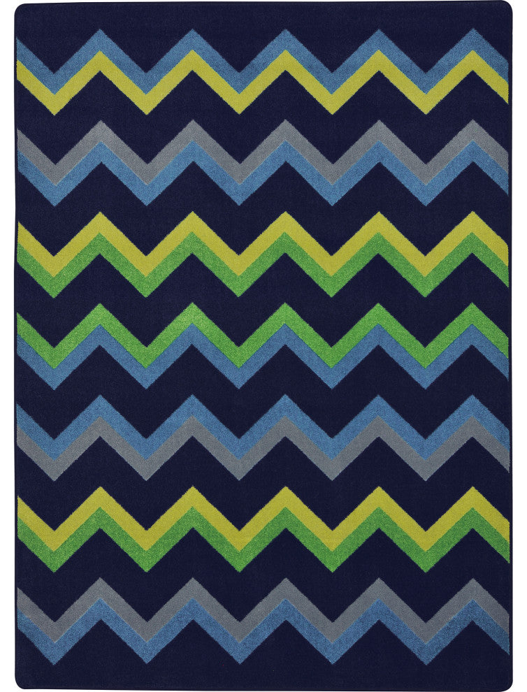 Kid Essentials Rug, Sonic, Navy, 5'4"x7'8"