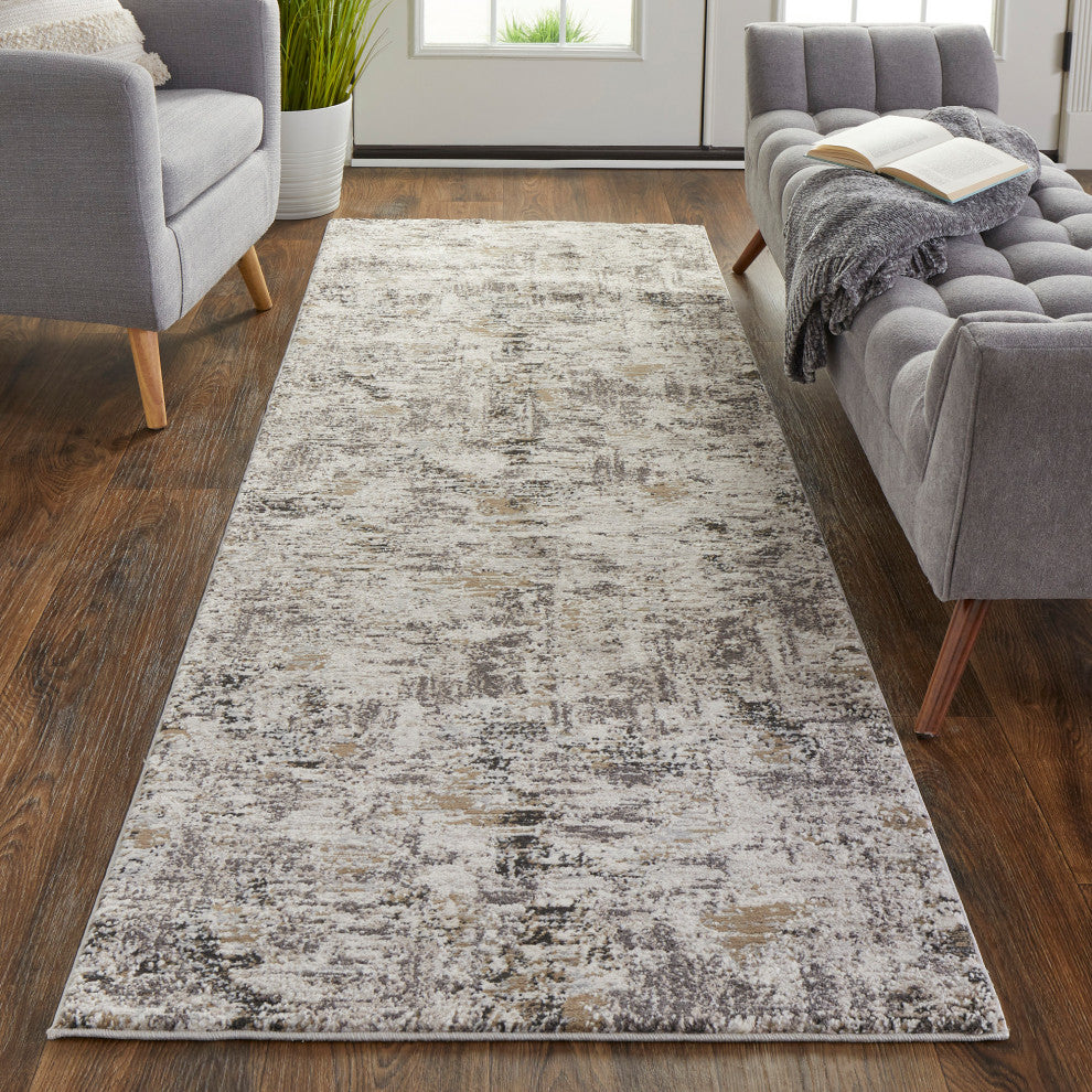 Weave & Wander Kayden Rug, Ivory/Charcoal, 2'-10" X 7'-10"