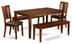 Cadu5C-Mah-Lc, 5-Piece Dining Room Set, Table and 2 Dining Chairs and 2 Benches