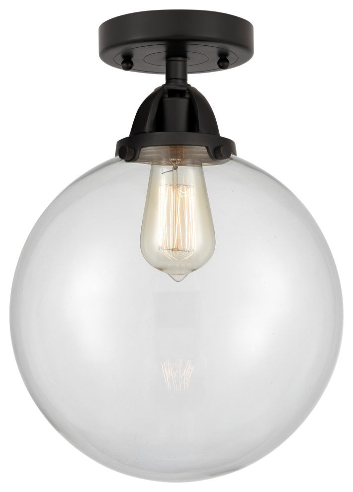 Beacon Semi-Flush Mount, Matte Black, Clear, Clear