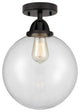 Beacon Semi-Flush Mount, Matte Black, Clear, Clear