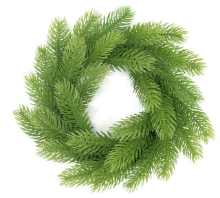 10" Light Green Molded Tip Artificial Christmas Wreath On Twig Base, Unlit