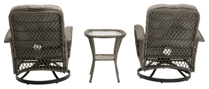 3 Piece Modern Wicker Set Outdoor Chair Set