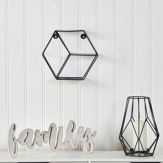 10" Black Matte Hexagon Wall Shelf