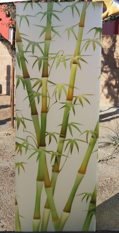 Interior Prehung Door or Interior Slab Door - Bamboo Shoots II Green -...