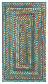 Sherwood Forest Concentric Braided Rectangle Rug, Dark Blue, 9'2"x13'2"
