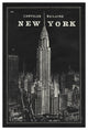 "Blueprint Map New York Chrysler Building Black" Print by Sue Schlabach, 22"x32"